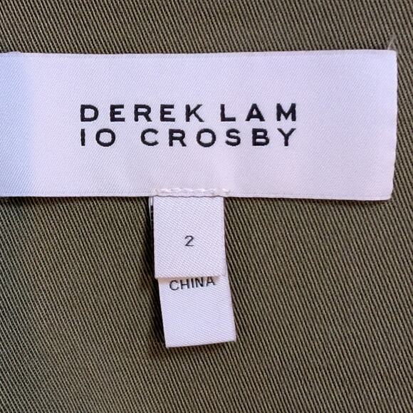 Derek Lam 10 Crosby Gwen Field Jacket Olive Green Cropped Utility Size 2 - Picture 5 of 16